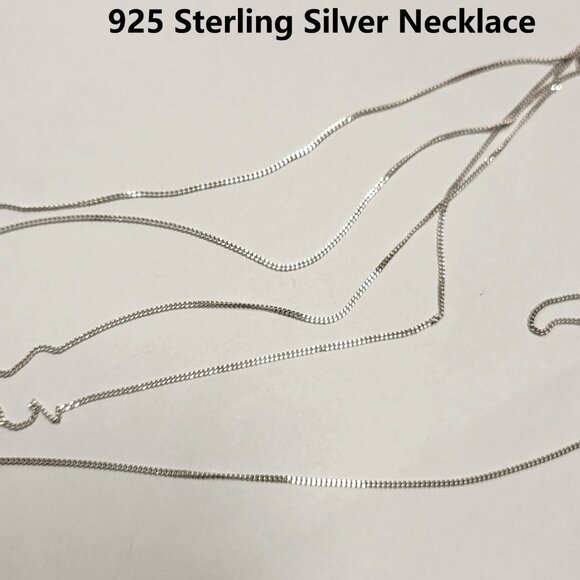 19 inch Sterling Silver Necklace 925 Italy Sterling Silver Necklace Chain 49cm - Picture 5 of 14